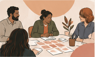 Illustration d’un petit groupe en atelier